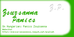 zsuzsanna panics business card
